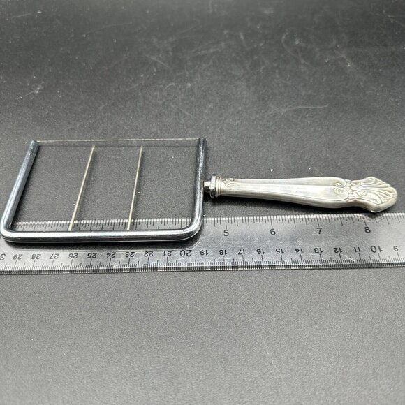 Vtg Sterling Silver Cheese Wire Slicer Server Cutter Royal Family Fleur De Lys - Picture 12 of 12